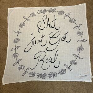 Coveted Things Swaddle Blanket, White and Black. Only used once for pictures.